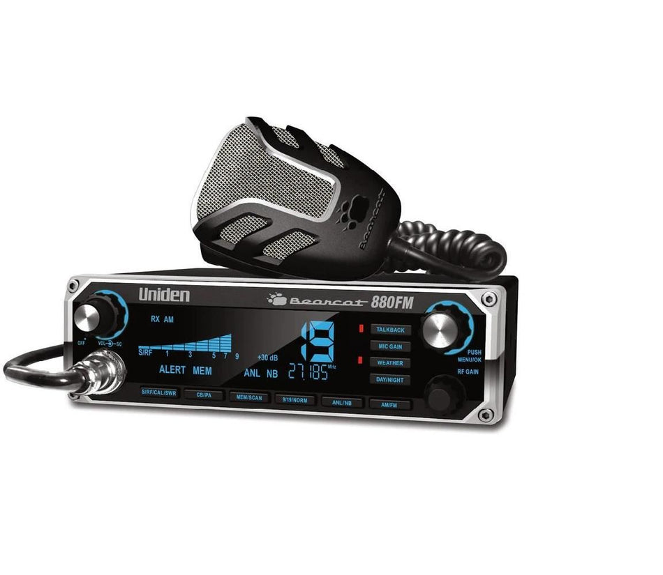 Uniden BC880FM AM/FM Dual-Mode CB Radio w/Weather and 7 Color Display