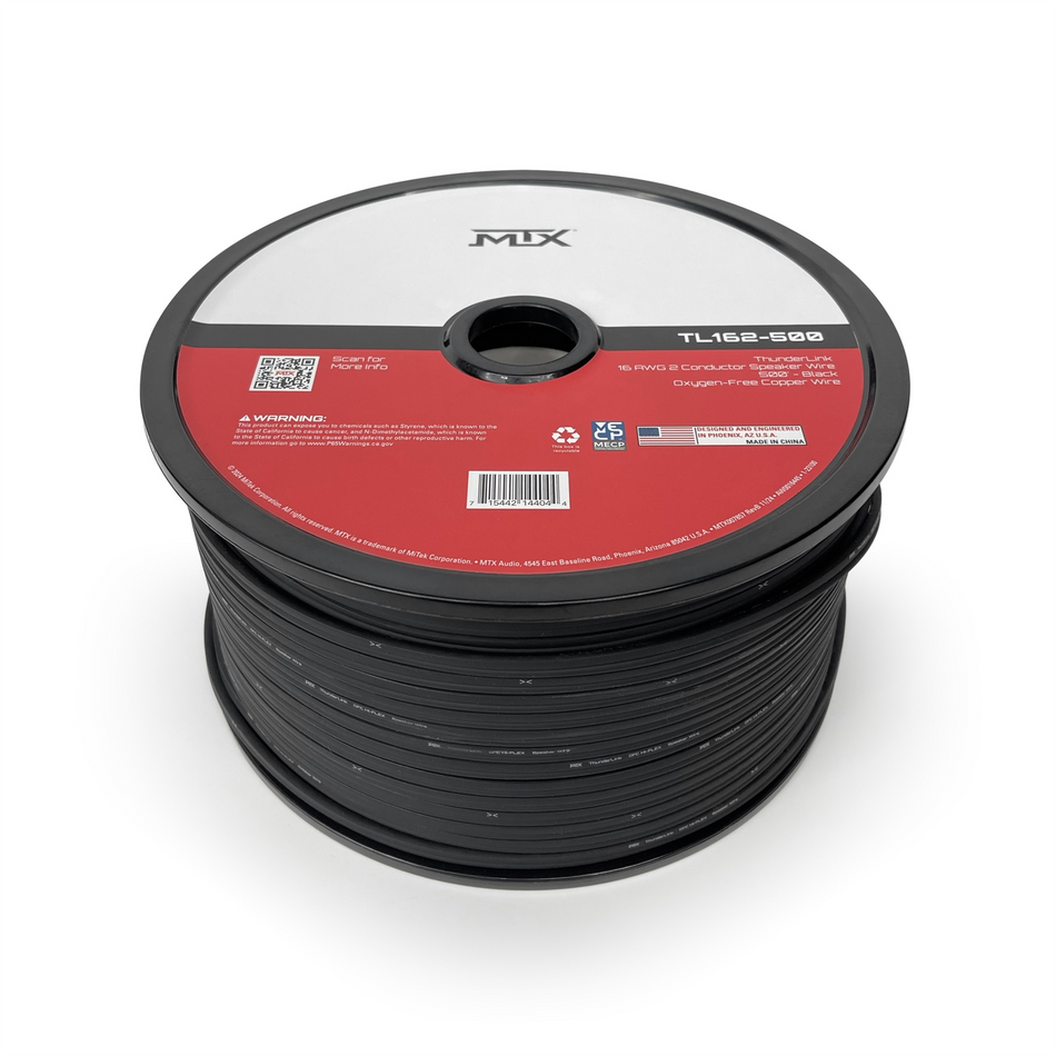 MTX TL162-500 ThunderLink 16 AWG Speaker Wire 500ft Spool Hi-Flex OFC Wire