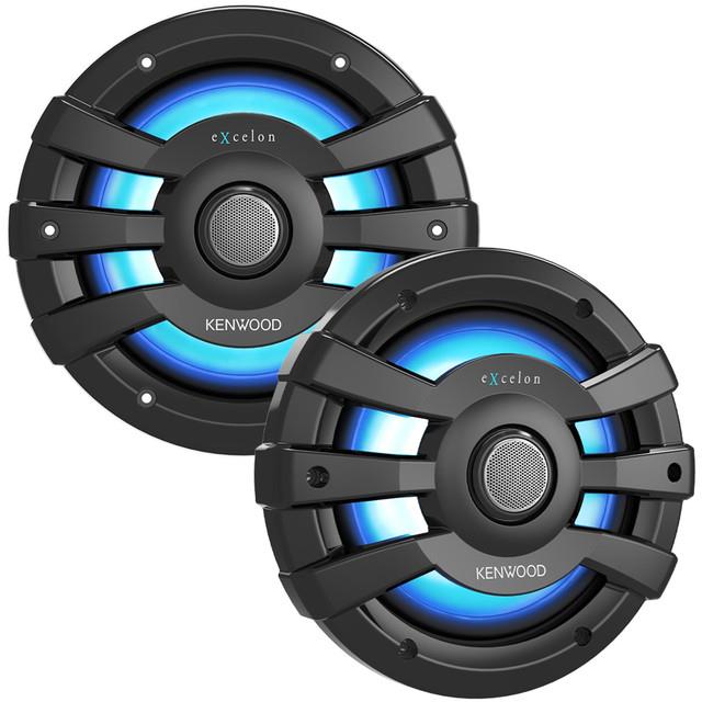 Kenwood XM77BL 7.7" 2-Way Marine Coaxial Speaker with RGB LED 100W RMS Power