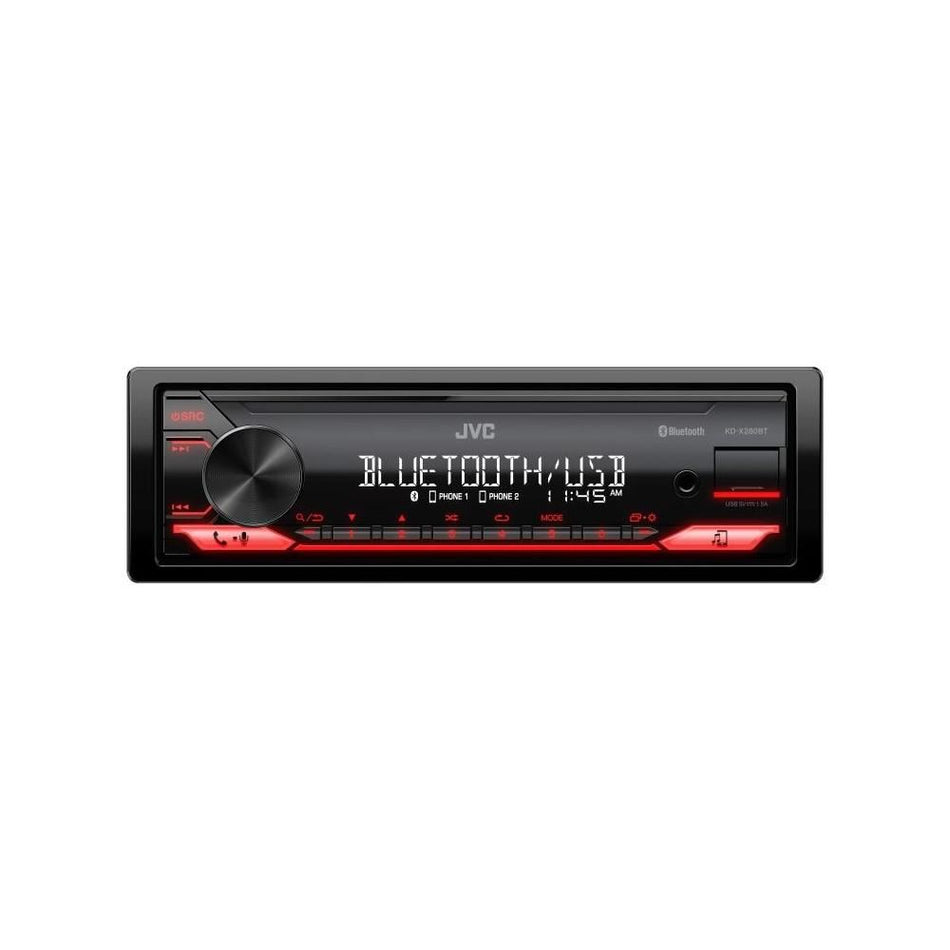 JVC KD-X280BT Digital Media Receiver Single-DIN Bluetooth AM/FM Tuner & Dual USB