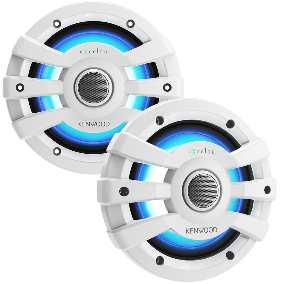 Kenwood XM65WL 6.5" 2-Way Marine Coaxial Speaker with RGB LED 75W RMS Power