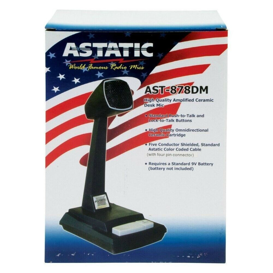 Astatic AST-878DM CB Desk Microphone Amplified Ceramic Base