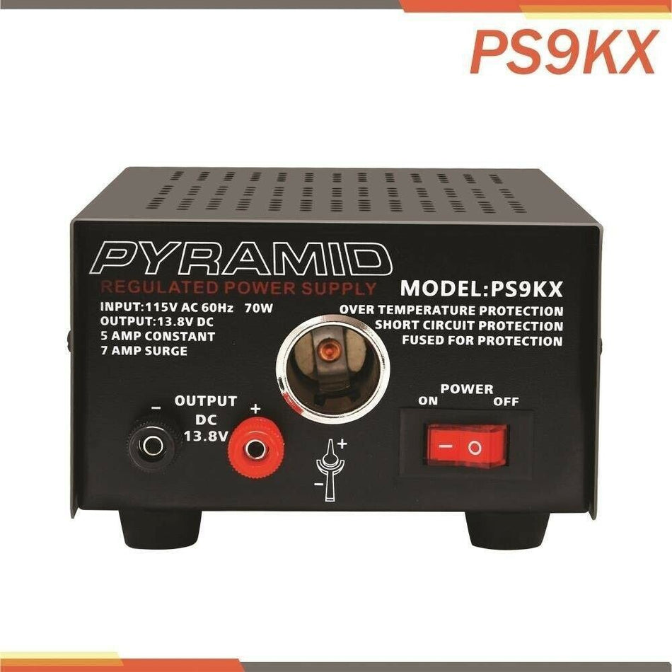 Pyramid PS-9KX 5 Amp Bench Power Supply w/Cigarette DC Lighter Plug