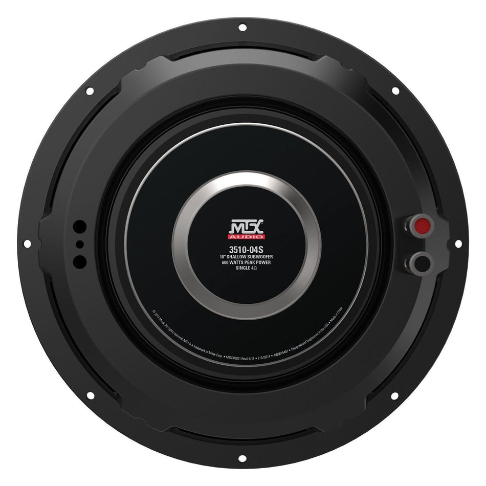 MTX 3510-04S  10'' Single 4Î© Round Shallow Mount Subwoofer