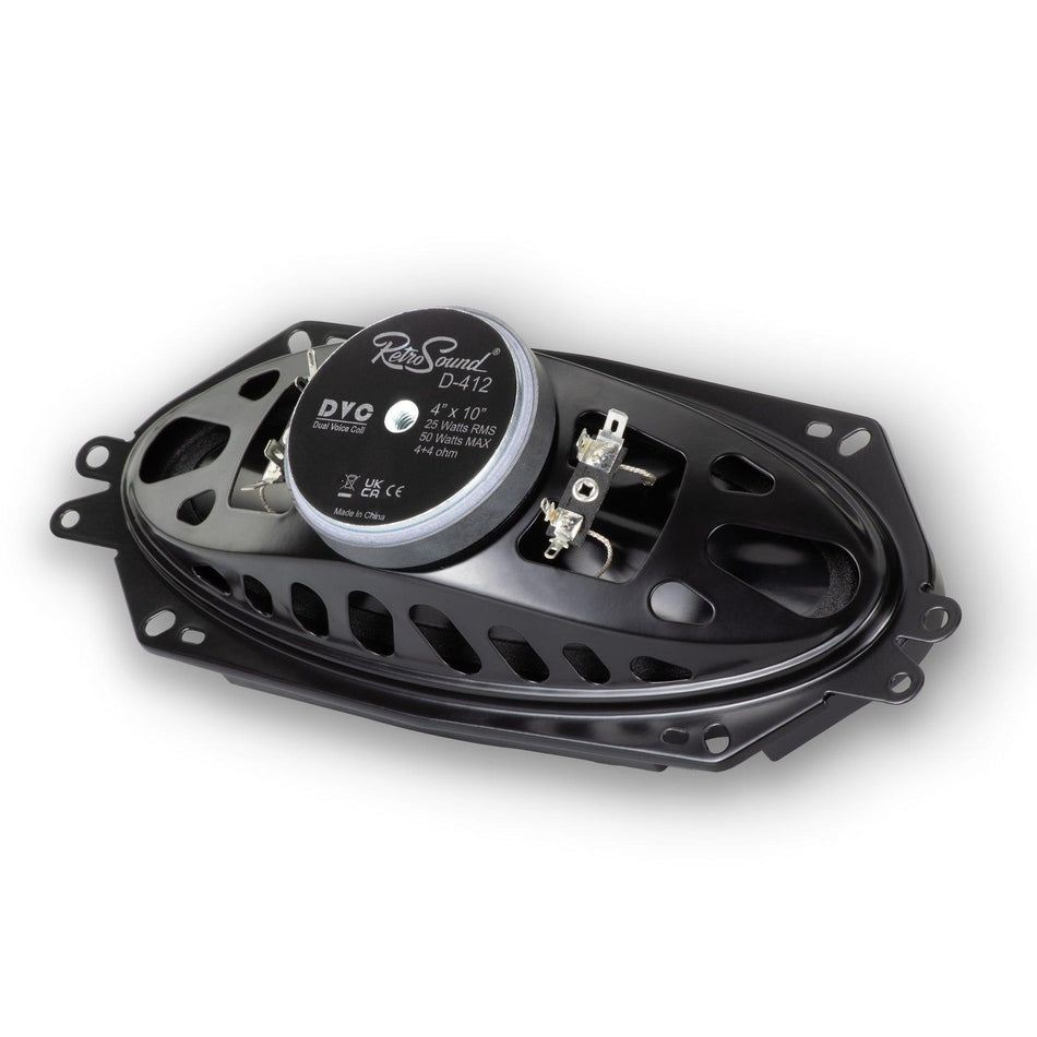 RetroSound D-412UK 4"x10" 2-Way Replacement Dash Speaker DVC 50W Peak 25W RMS