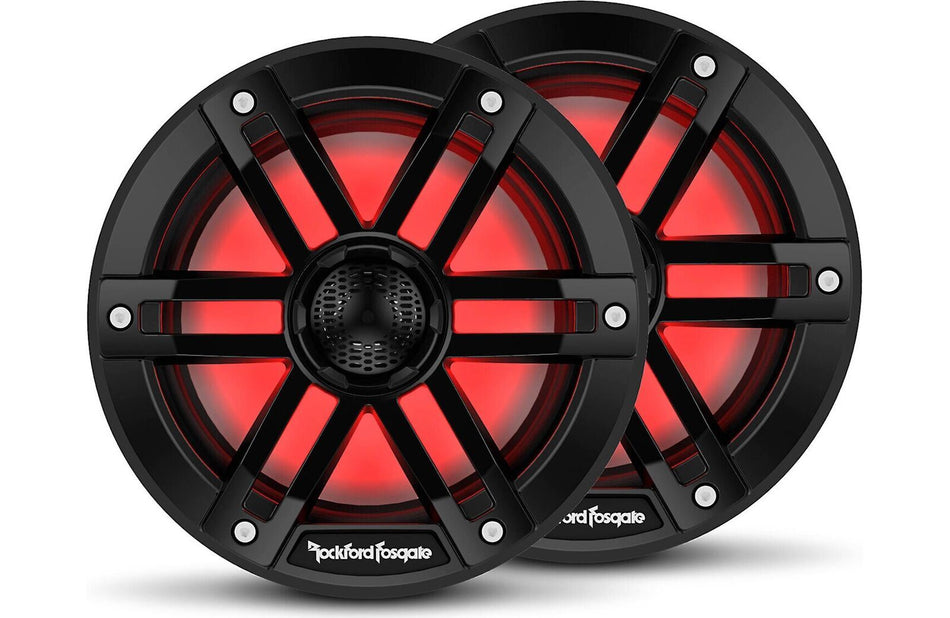 Rockford Fosgate M1-65B Color Optix 6.5 Inch Coaxial Multicolor LED Marine Speakers Pair