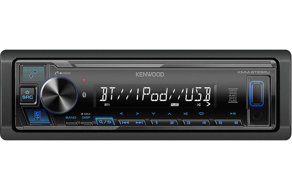 Kenwood KMM-BT232U Single DIN Car Stereo Receiver with Bluetooth