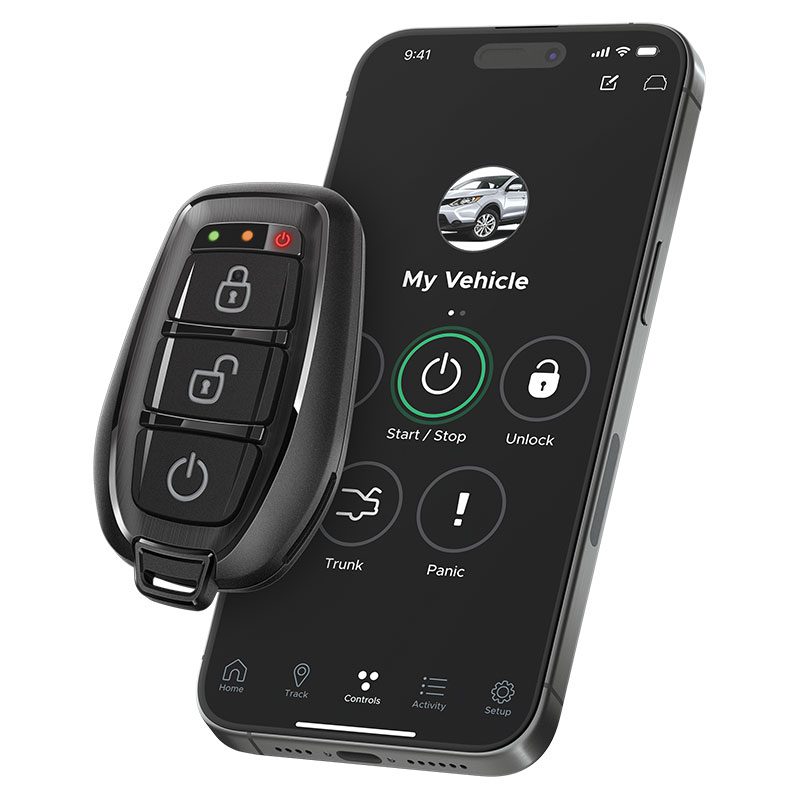 Compustar 2WG17 FM two-way remote angled view