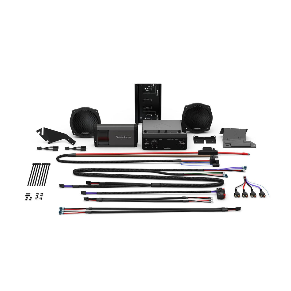 Rockford Fosgate HD9813SG-PMX-STG2 Digital Media Receiver and Fairing Speakers Amplifier Kit Fits for Harley Davidson 98-13