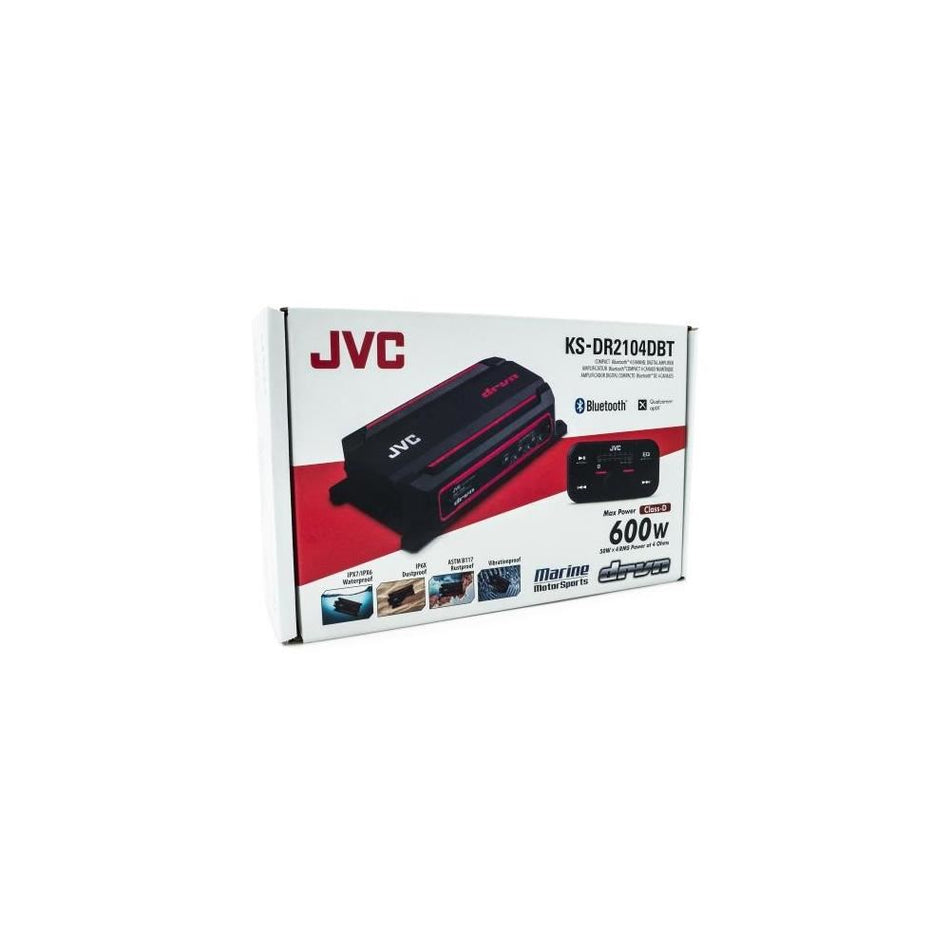 JVC KS-DR2104DBT Marine Digital Amplifier 4-Channel and Bluetooth Remote Control