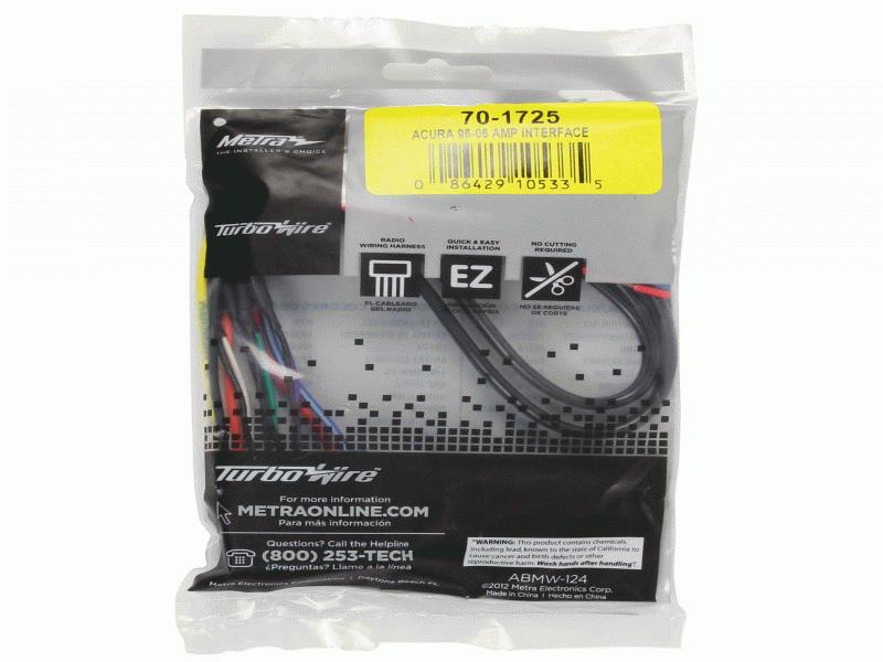 Metra 70-1725 Amplifier Integration Harness for Select Acura Honda 2001-2012