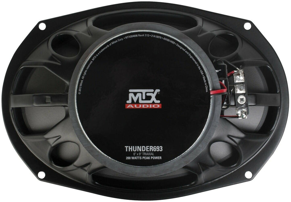 MTX THUNDER693 Thunder 6 X 9 Inch 3 Way 100 Watts 4 Ohm Coaxial Speaker Pair Car Audio