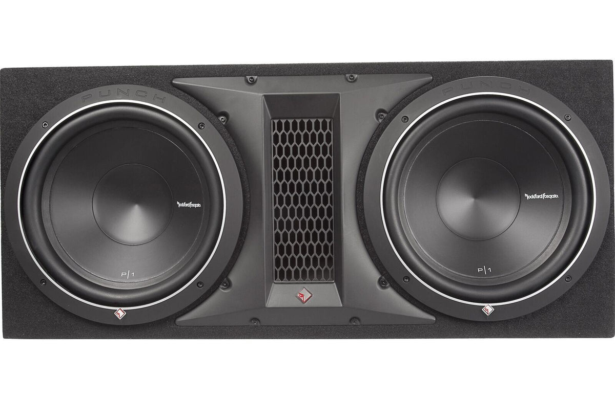 Rockford Fosgate P1-2X10 Dual Subwoofer Enclosure 10 Inch Vented Ported with 500W RMS