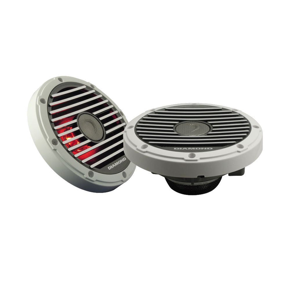 Diamond Audio HXM8 8" Marine Waterproof Coaxial 25mm Titanium Dome Tweeters