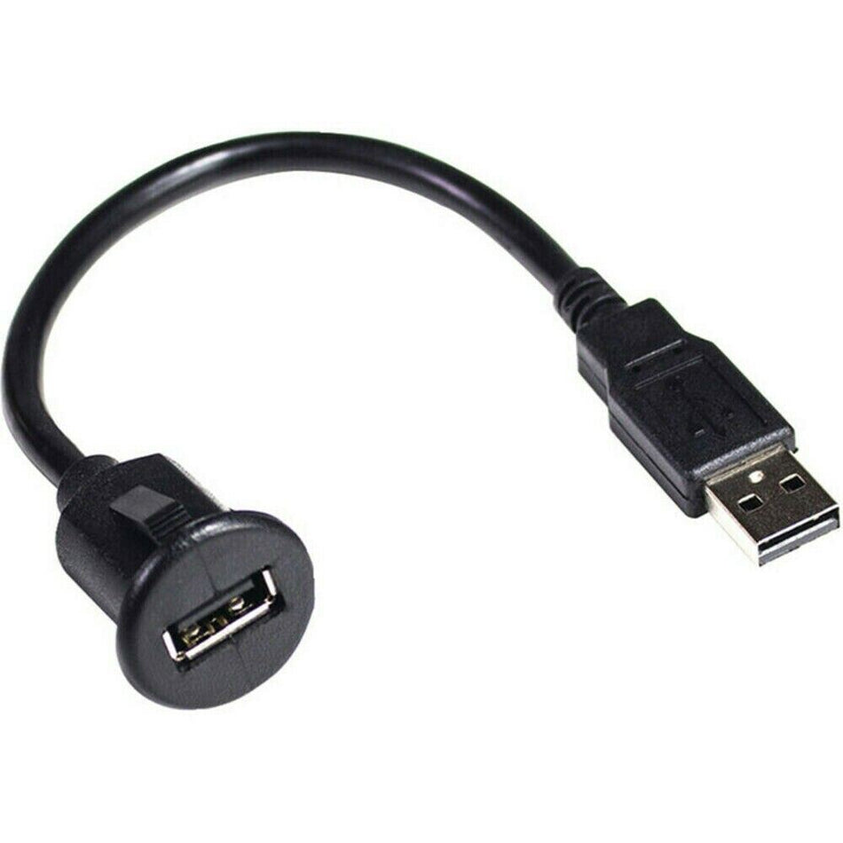 PAC USBDMA6 6 Feet USB Ports Extension Cable with Dash Mount Bracket Black