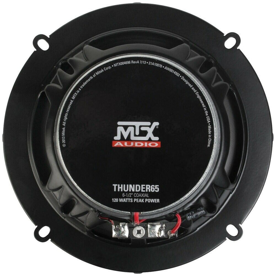 MTX THUNDER65 Thunder Series 6.5 Inch 2 Way 60W RMS 4 Ohm Coaxial Speaker Pair