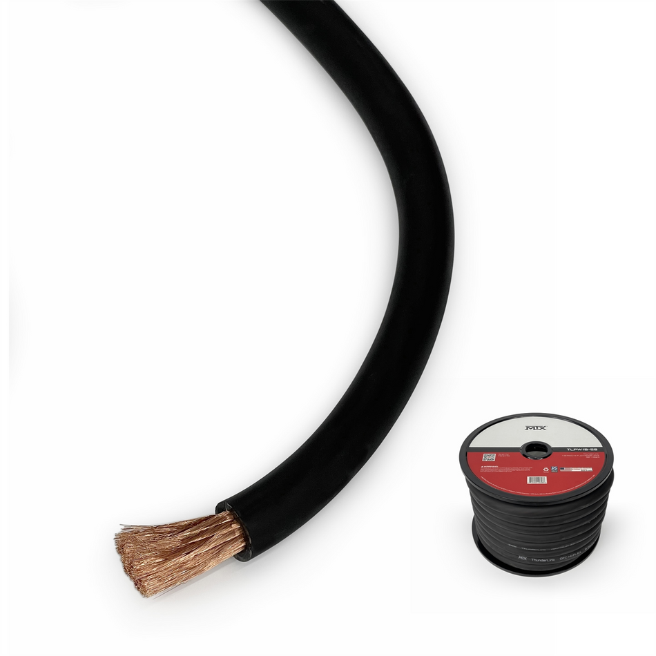 MTX TLPW1B-50 ThunderLink 1/0 AWG OFC Power Cable 50ft Hi-Flex Black Wire