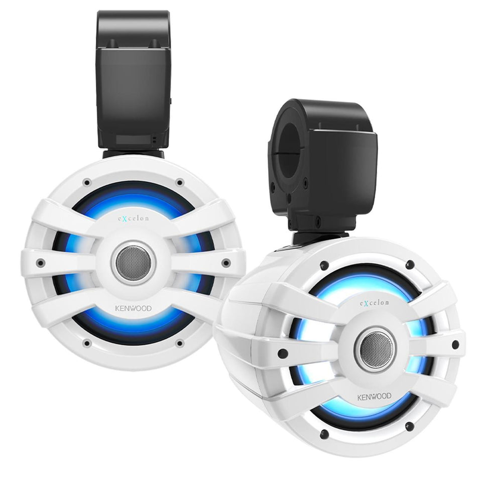 Kenwood XM77TWL 7.7" 2-Way Marine Tower Speaker Pod with RGB LED 100W RMS Power