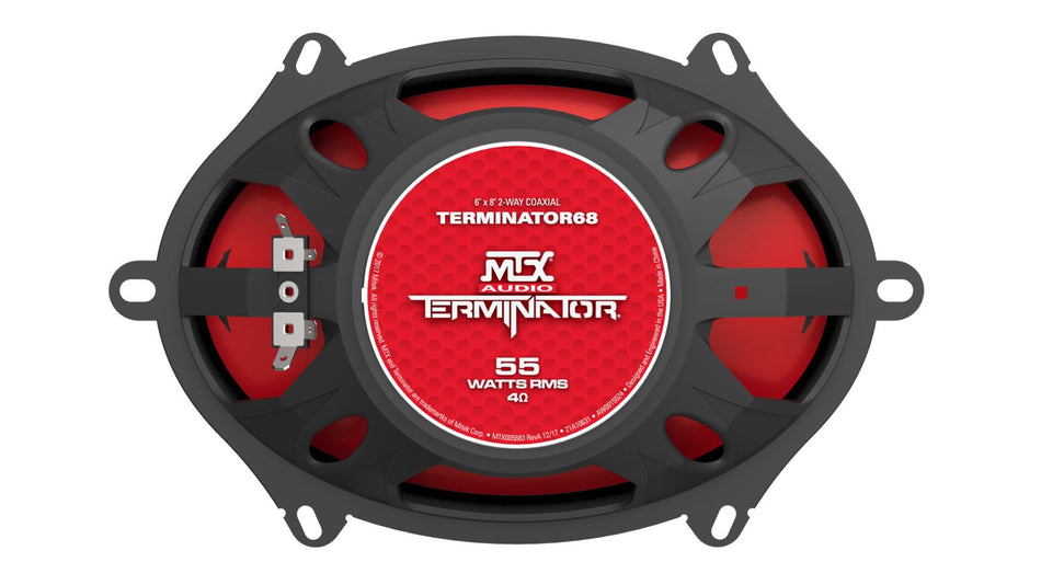 MTX TERMINATOR68 Terminator 6 X 8 Inch 55W 2 Way Coaxial Speakers Pair with 110 Watts Peak