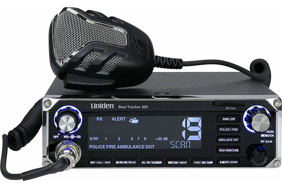 Uniden Bear Tracker 885 Hybrid CB Radio Digital Police Scanner with GPS and Antenna