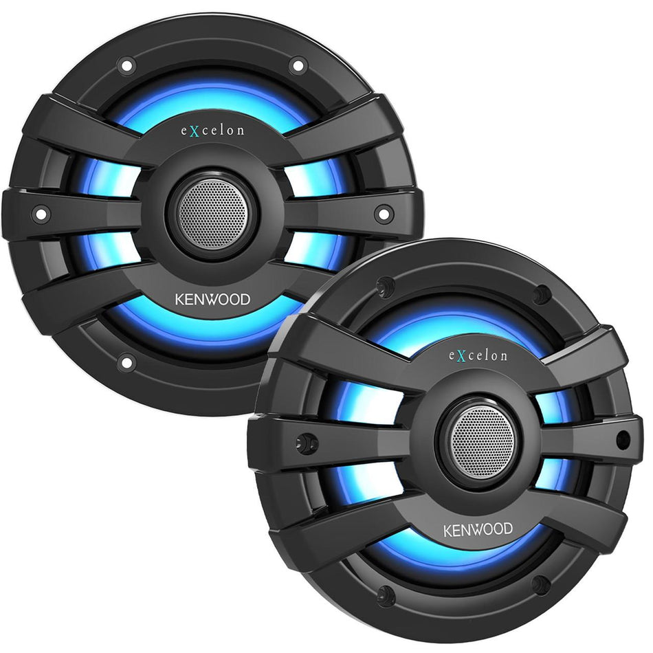 Kenwood XM65BL 6.5" 2-Way Marine Coaxial Speaker with RGB LED 75W RMS Power