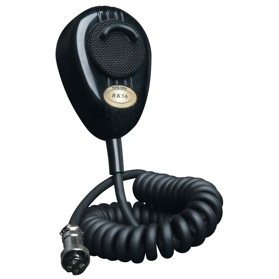 Road King RK56B 4 Pin Dynamic Noise Canceling CB Microphone Black Boxed
