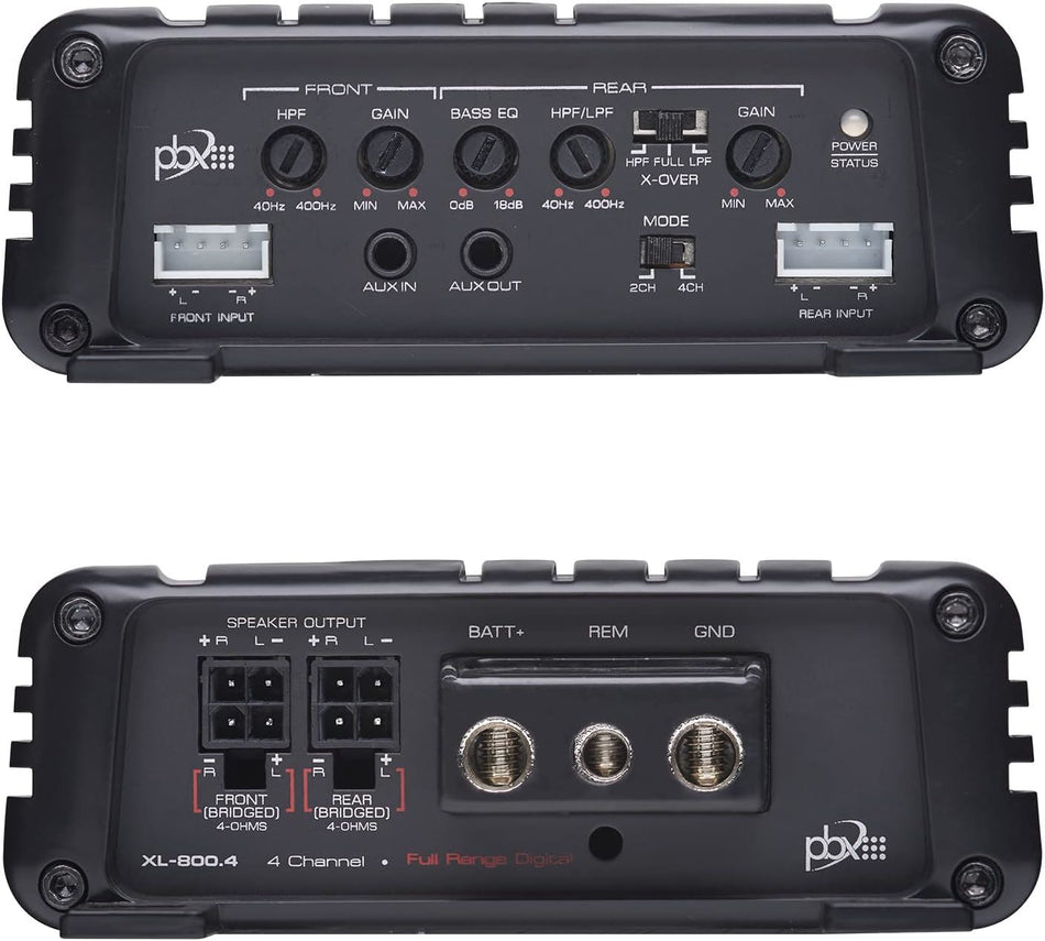 Powerbass XL-800.4 PowerSports Amplifier 4-Channel Full Range Class D 800W RMS