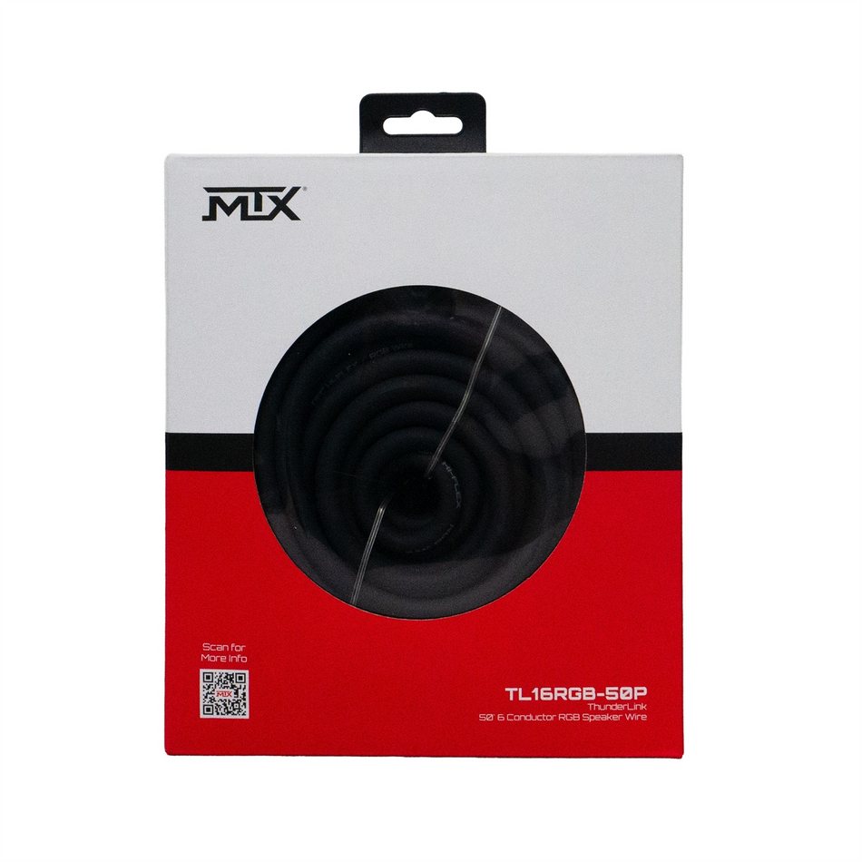 MTX TL16RGB-50P ThunderLink 16 AWG RGB Speaker Wire 50ft Spool OFC Insulation