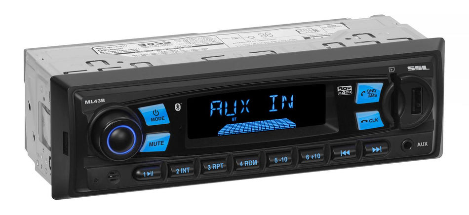 Sound Storm Labs ML43B Multimedia Receiver 1-DIN Wireless Remote Bluetooth Audio