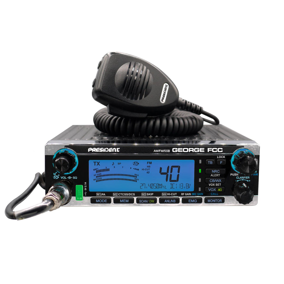 President George CB Radio FCC 40 Channel with AM/FM/SSB Weather and CTCSS/DSC