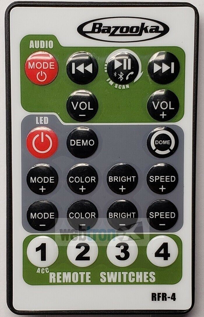 Bazooka RFR-BPB-G2 Party Bar Soundbar Remote RFR 4 for BPB24-G2 BPB24-DS-G2 BPB36-G2