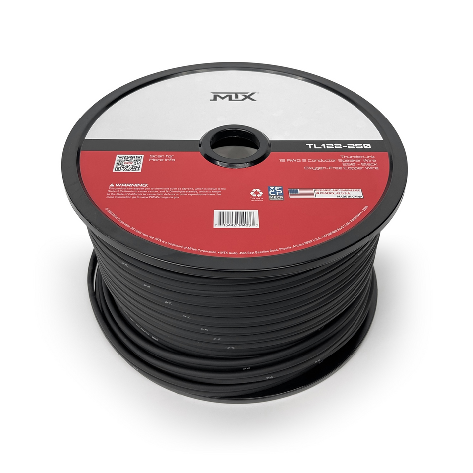 MTX TL122-250 ThunderLink 12 AWG Speaker Wire 250ft Spool OFC Insulation Cable