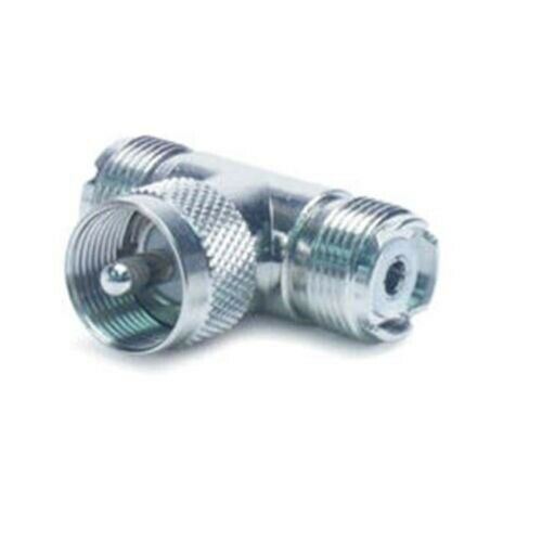 Truckspec TSM359 2 Way T Dual CB Ham Radio Coax Connector PL 259 to SO 269 Male Female
