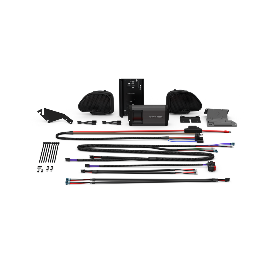 Rockford Fosgate HD9813RG-STG2 Stage 2 Fairing Speakers 800-Watt Amplifier Kit Fits for Harley Davidson 1998-2013