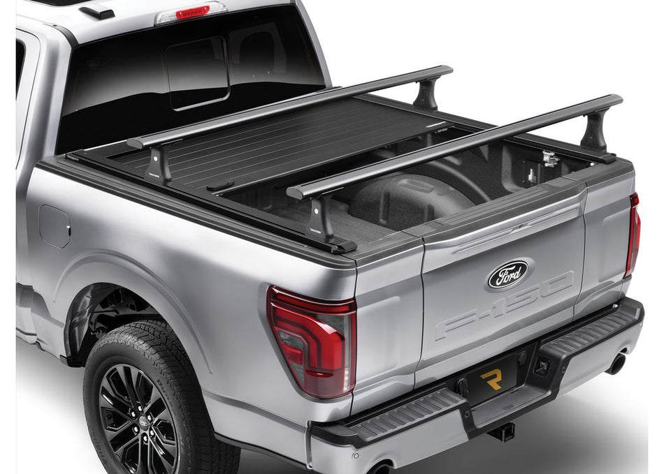 RetraxPRO XR manual retractable tonneau cover installed on pickup truck