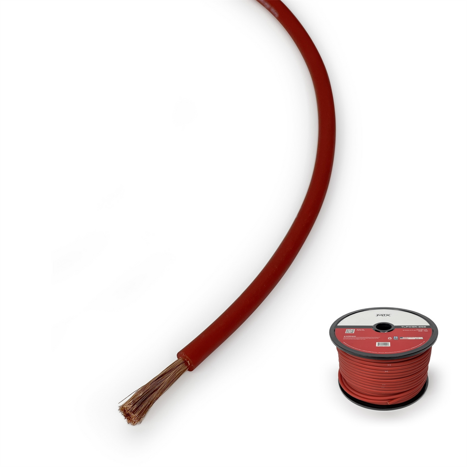 MTX TLPW8R-250 ThunderLink 8 AWG OFC Power Cable 250ft Hi-Flex Red Wire