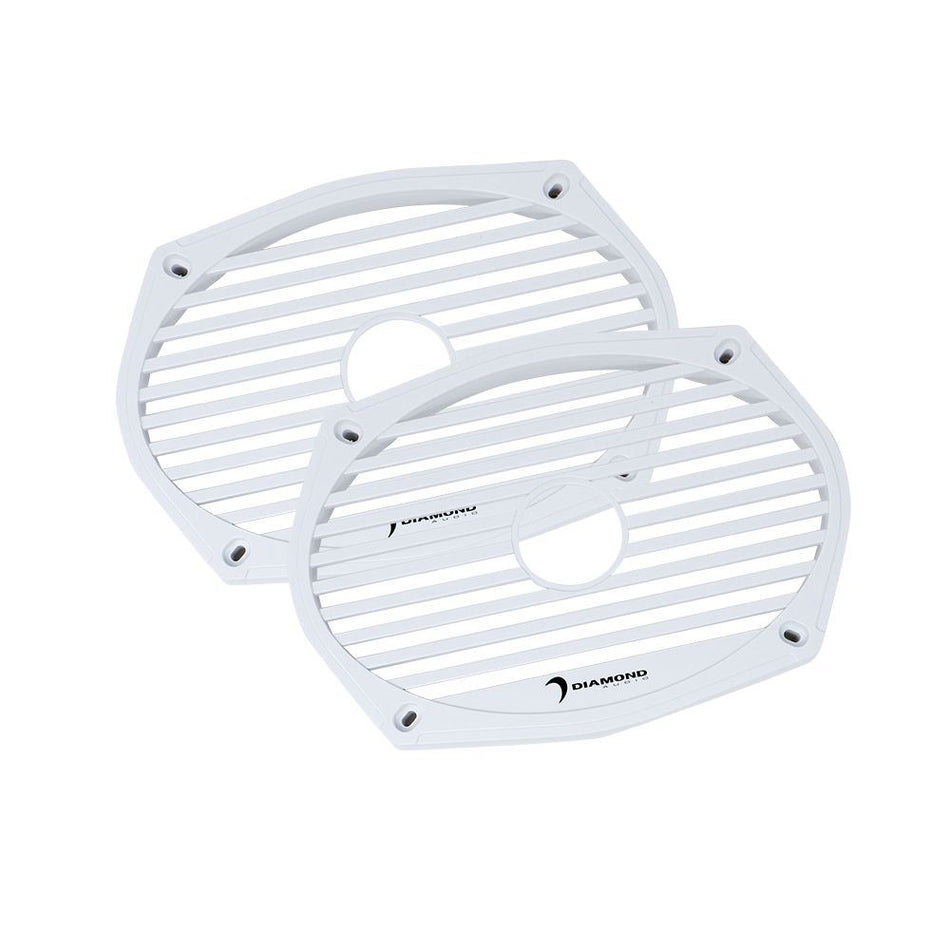 Diamond Audio MS69CXG Motorsport 6" x 9" White Grills Pair For MS69CX & MS692CX2