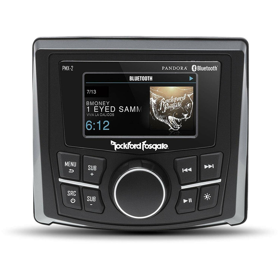 Rockford Fosgate PMX-2 Compact Marine Digital Media Receiver with 2.7 Inch Display