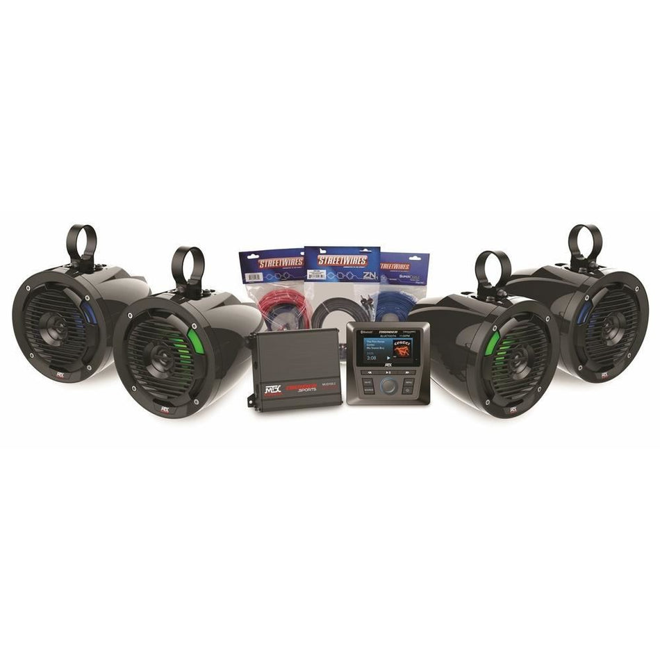 MTX UNI-2-AWMC3 Universal UTV Kit with Amplifier, 4 Speakers and Media Receiver