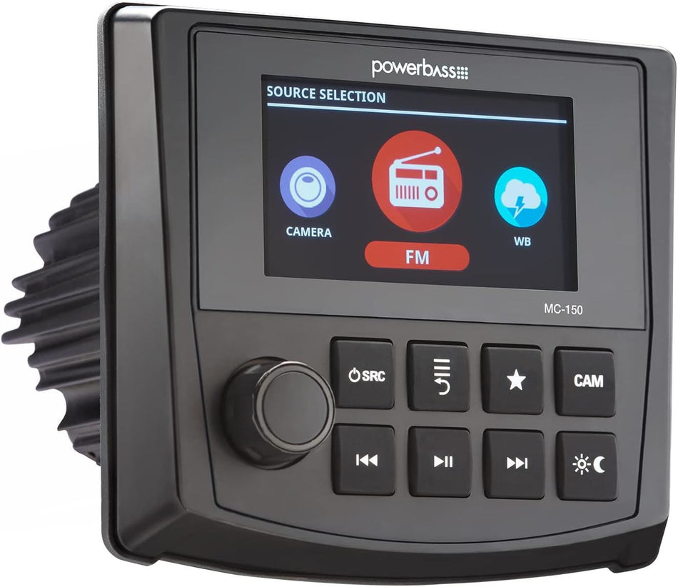 Powerbass MC-150 Dual-Zone Digital Media Center 3" Color TFT Display & Bluetooth