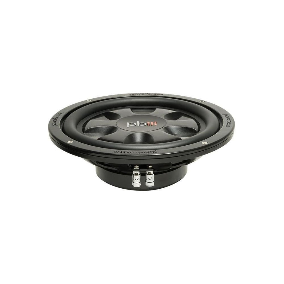 PowerBass S-10T Thin Mount 10 Inch Subwoofer 550 Watts Max with Chrome Push Terminals