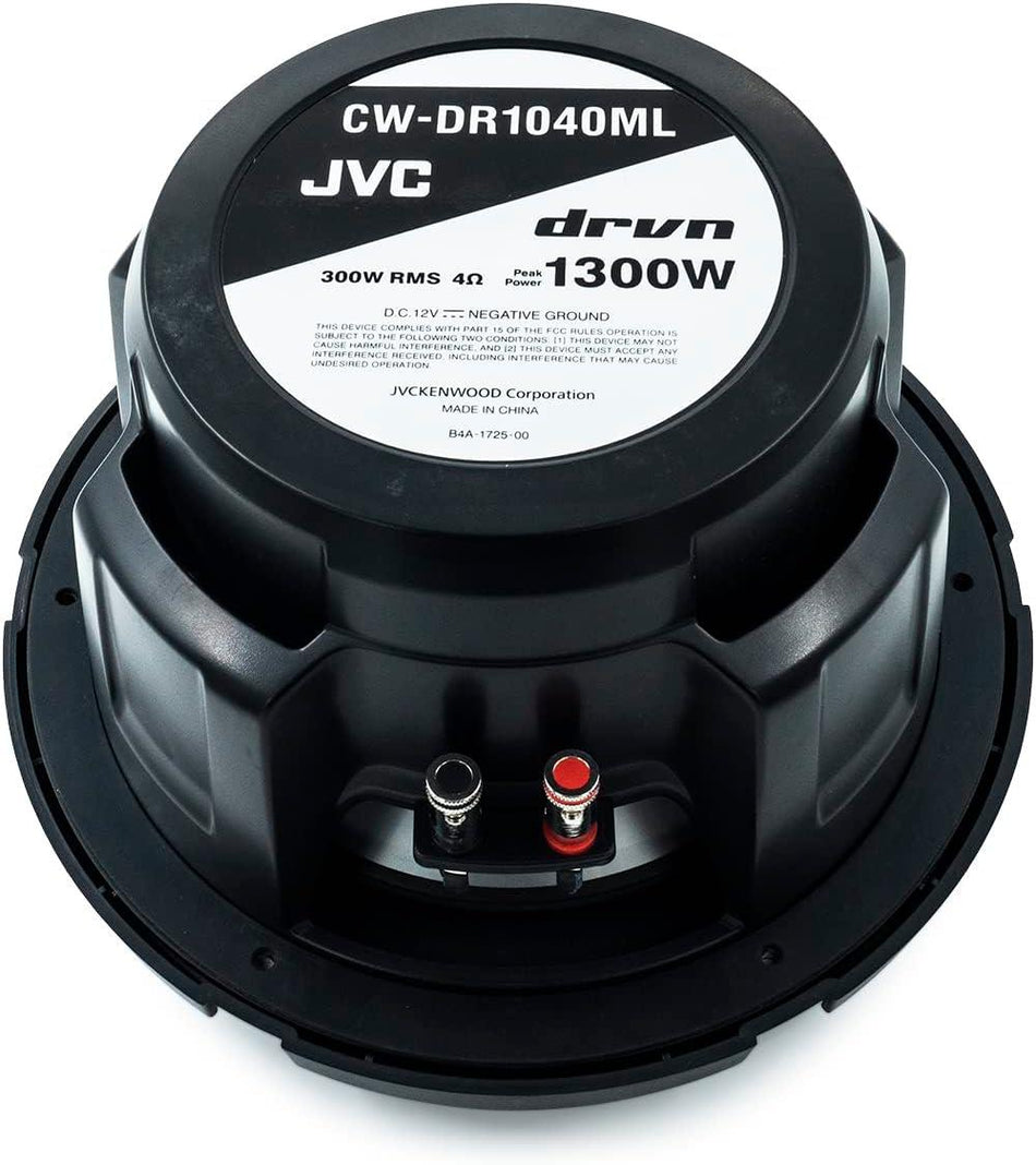 JVC CW-DR1040ML 10" Marine Subwoofer with LED Illumination 1300W Peak 300W RMS