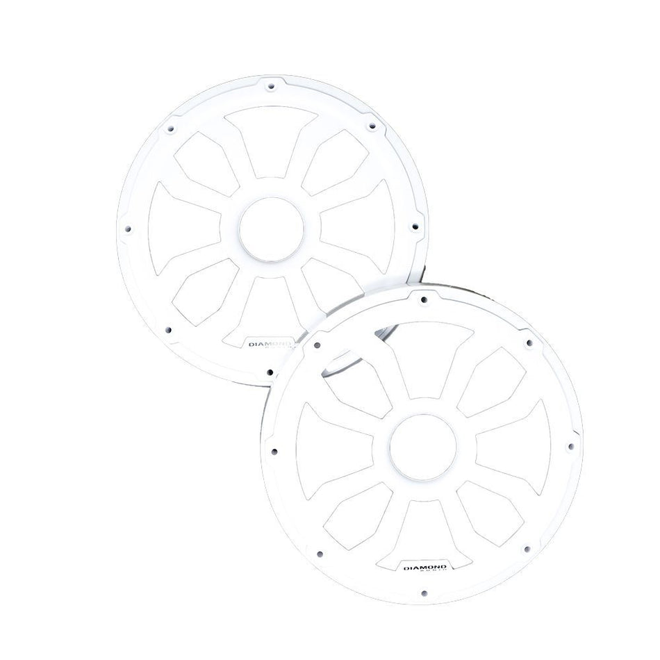 Diamond Audio HXM8FWW 8" Speaker Grills Flush Mount White Powder Coated