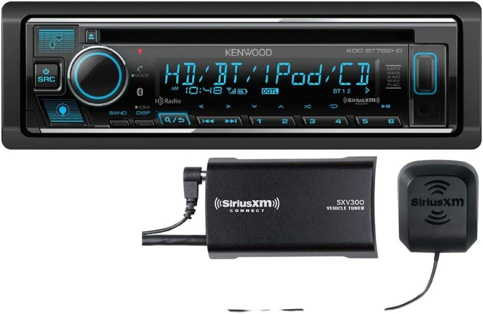 Kenwood KDCBT782-SXM Bundle of KDCBT782HD CD Player Plus SXV300V1 Vehicle Tuner