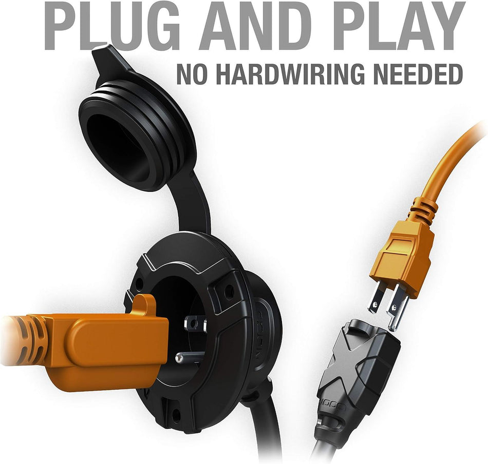 NOCO GCP1 AC Port Plug|NOCO GCP1 AC Port Plug 15-Amp 16" Extension with Heavy Duty 14 AWG Copper Wire