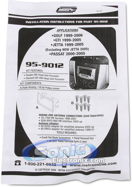 Metra 95-9012 installation instructions