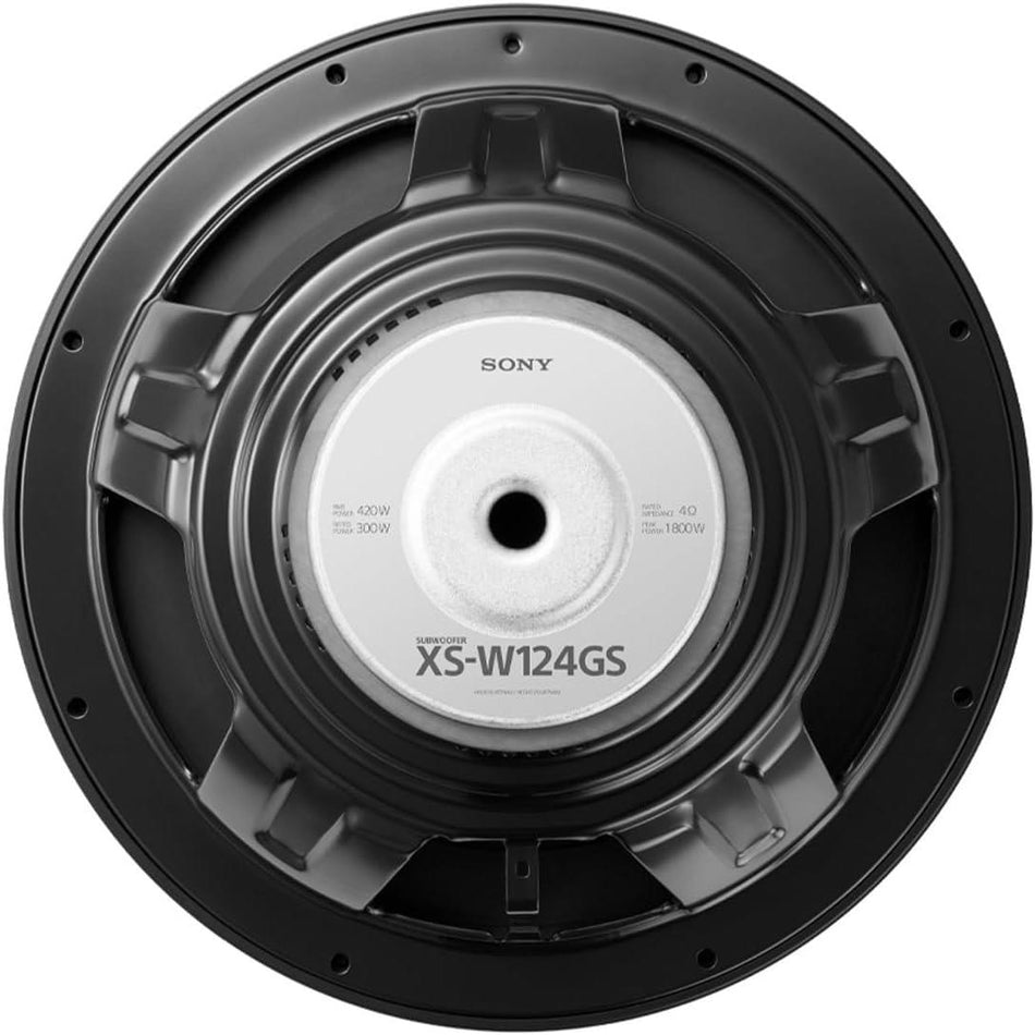 Sony XSW124GS 12 Inch 4 Ohm SVC Subwoofer 420W RMS with Paper Cone Diaphragm