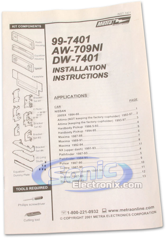 Metra 99-7401 installation instructions