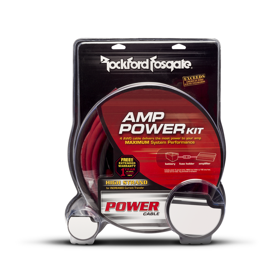 Rockford Fosgate RFK1 AWG Power Easy Installation Kit with 20 Feet Remote Wire