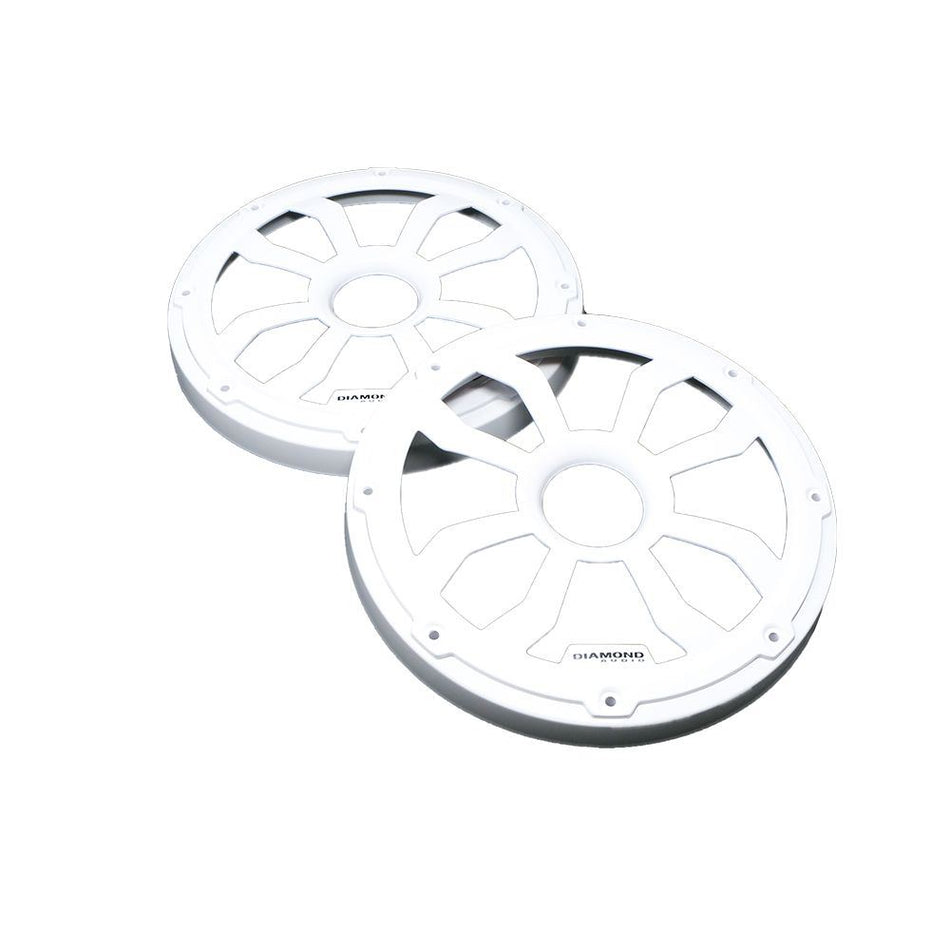 Diamond Audio HXM8FWW 8" Speaker Grills Flush Mount White Powder Coated